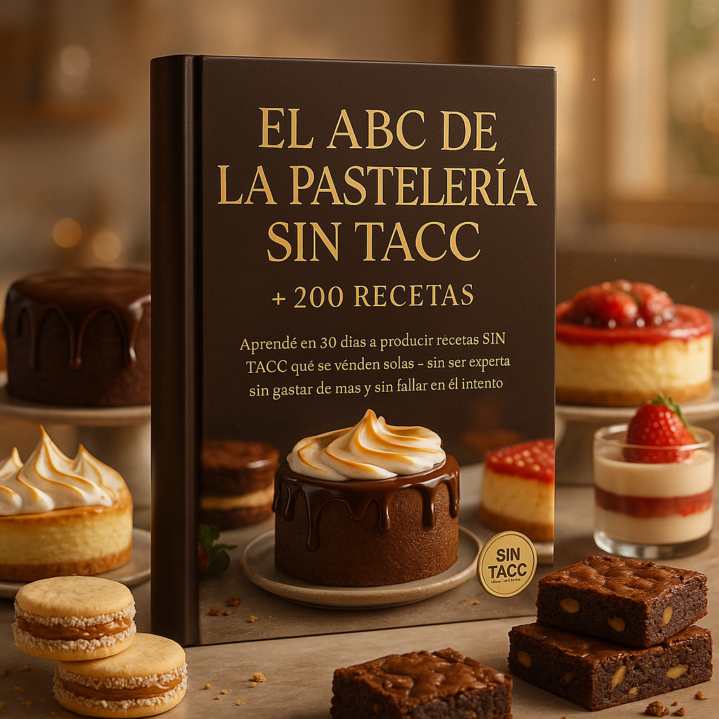 EL ABC DE LA PASTELERIA SIN TACC + 200 RECETAS + 5 BONUS DE REGALO